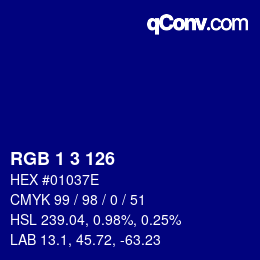 Color code: RGB 1 3 126 | qconv.com