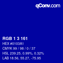 Color code: RGB 1 3 161 | qconv.com