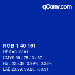 Color code: RGB 1 40 161 | qconv.com