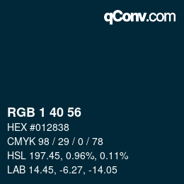 Color code: RGB 1 40 56 | qconv.com