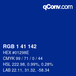 Color code: RGB 1 41 142 | qconv.com