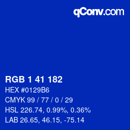 Color code: RGB 1 41 182 | qconv.com
