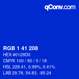 カラーコード: RGB 1 41 208 | qconv.com