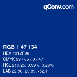 Color code: RGB 1 47 134 | qconv.com