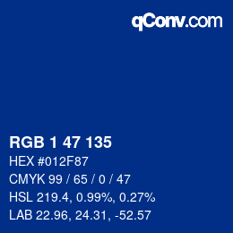 Color code: RGB 1 47 135 | qconv.com