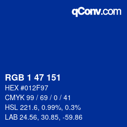 Color code: RGB 1 47 151 | qconv.com