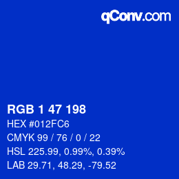 Color code: RGB 1 47 198 | qconv.com