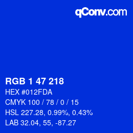 カラーコード: RGB 1 47 218 | qconv.com