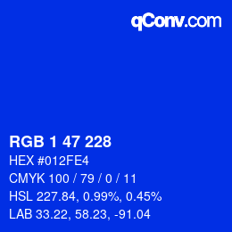 Color code: RGB 1 47 228 | qconv.com