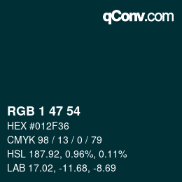 Color code: RGB 1 47 54 | qconv.com