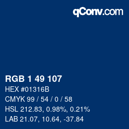 Color code: RGB 1 49 107 | qconv.com