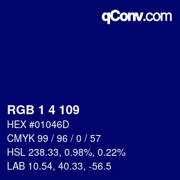 Color code: RGB 1 4 109 | qconv.com