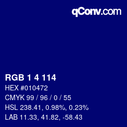 Color code: RGB 1 4 114 | qconv.com