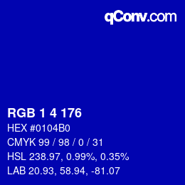 Color code: RGB 1 4 176 | qconv.com