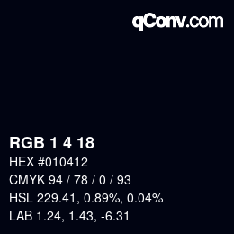 Color code: RGB 1 4 18 | qconv.com