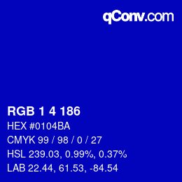 Color code: RGB 1 4 186 | qconv.com