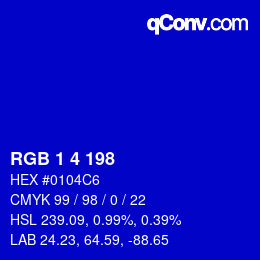 Color code: RGB 1 4 198 | qconv.com