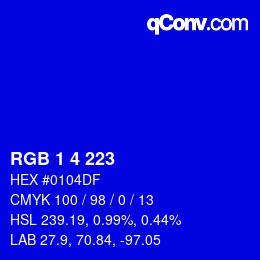 Color code: RGB 1 4 223 | qconv.com