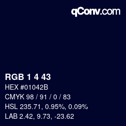 Color code: RGB 1 4 43 | qconv.com