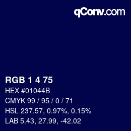 Color code: RGB 1 4 75 | qconv.com