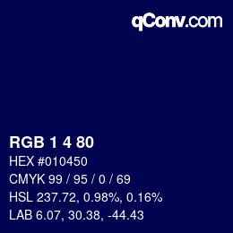 Color code: RGB 1 4 80 | qconv.com