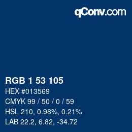 カラーコード: RGB 1 53 105 | qconv.com