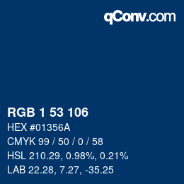 Color code: RGB 1 53 106 | qconv.com