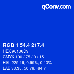 カラーコード: RGB 1 54.4 217.4 | qconv.com