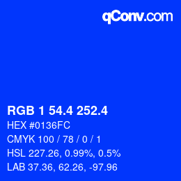 カラーコード: RGB 1 54.4 252.4 | qconv.com