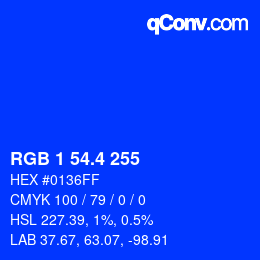 カラーコード: RGB 1 54.4 255 | qconv.com