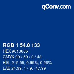 カラーコード: RGB 1 54.8 133 | qconv.com