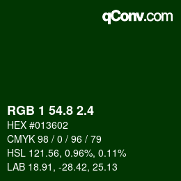 カラーコード: RGB 1 54.8 2.4 | qconv.com