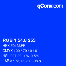 カラーコード: RGB 1 54.8 255 | qconv.com