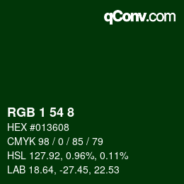 Farbcode: RGB 1 54 8 | qconv.com