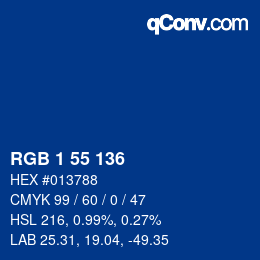 Color code: RGB 1 55 136 | qconv.com
