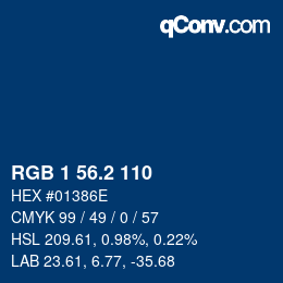 カラーコード: RGB 1 56.2 110 | qconv.com