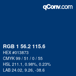 カラーコード: RGB 1 56.2 115.6 | qconv.com