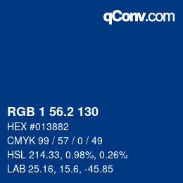 カラーコード: RGB 1 56.2 130 | qconv.com