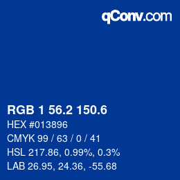 カラーコード: RGB 1 56.2 150.6 | qconv.com