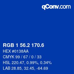 カラーコード: RGB 1 56.2 170.6 | qconv.com