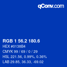 カラーコード: RGB 1 56.2 180.6 | qconv.com