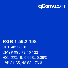 カラーコード: RGB 1 56.2 198 | qconv.com