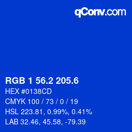 カラーコード: RGB 1 56.2 205.6 | qconv.com