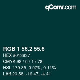 カラーコード: RGB 1 56.2 55.6 | qconv.com