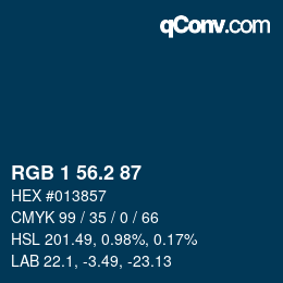 カラーコード: RGB 1 56.2 87 | qconv.com