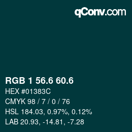 カラーコード: RGB 1 56.6 60.6 | qconv.com
