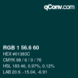 カラーコード: RGB 1 56.6 60 | qconv.com