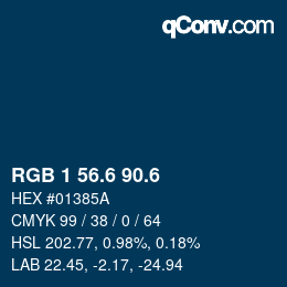 カラーコード: RGB 1 56.6 90.6 | qconv.com