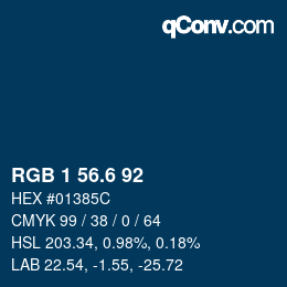 カラーコード: RGB 1 56.6 92 | qconv.com