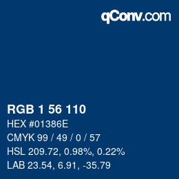 Color code: RGB 1 56 110 | qconv.com
